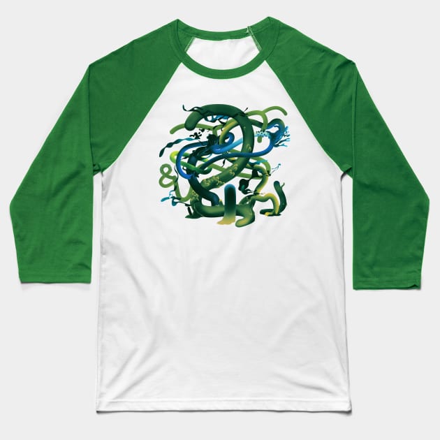 Alien flora Green Baseball T-Shirt by ImmortalPink